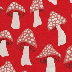 "Amanita Muscaria - Red Mushroom" Fabric - Yardage